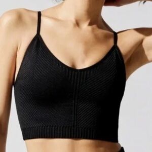 💥Spiritual Gangster💥Row Ribbed Active Brami in black